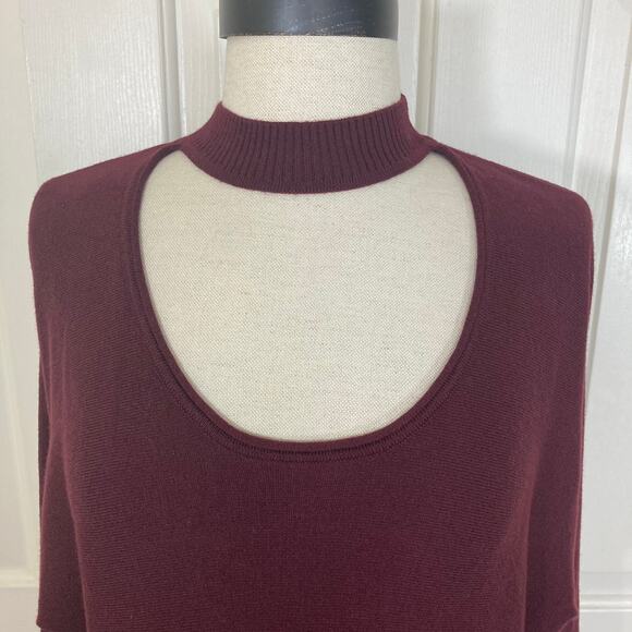 Splendid burgundy reversible sweater, medium soft choker keyhole long sleeve - Picture 12 of 12